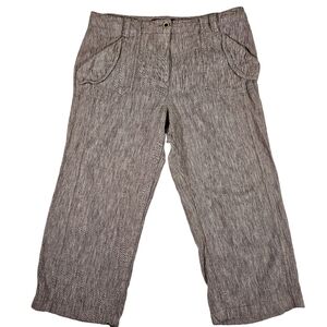 Sandro Sportswear Linen Blend Straight Leg Capris, Brown, Size 10